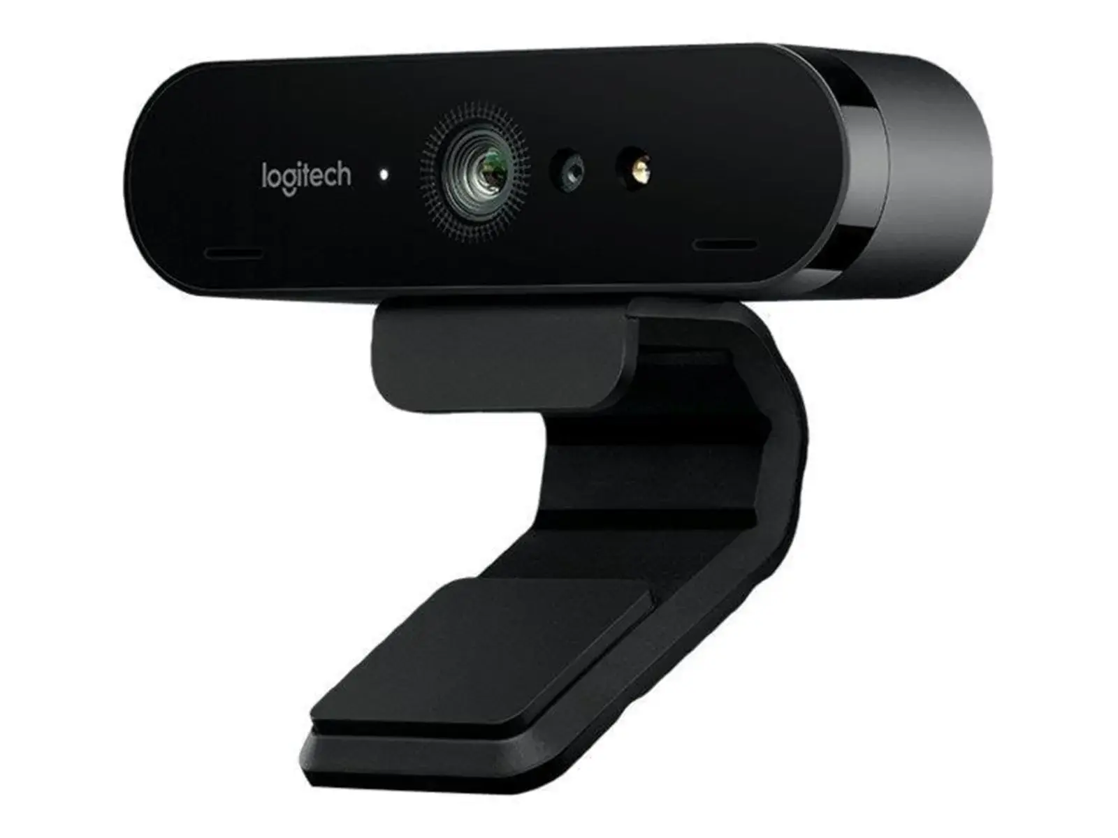 Logitech BRIO 4K Business webkamera med dobbel mikrofon montert på skjermkant